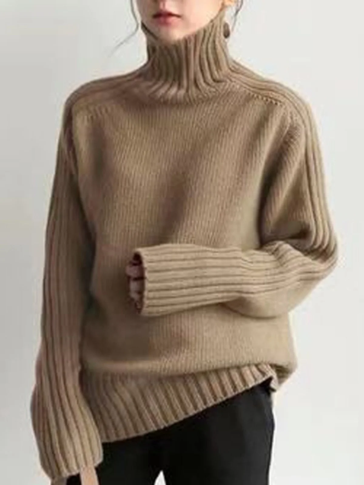 High Collar Knitted Sweater Women's Loose Long Sleeve Autumn Winter Fashion Korean Style Vintage Base Layer Retro Top
High Collar Knitted Sweater Women's Loose Long Sleeve Autumn Winter Fashion Korean Style Vintage Base Layer Retro Top