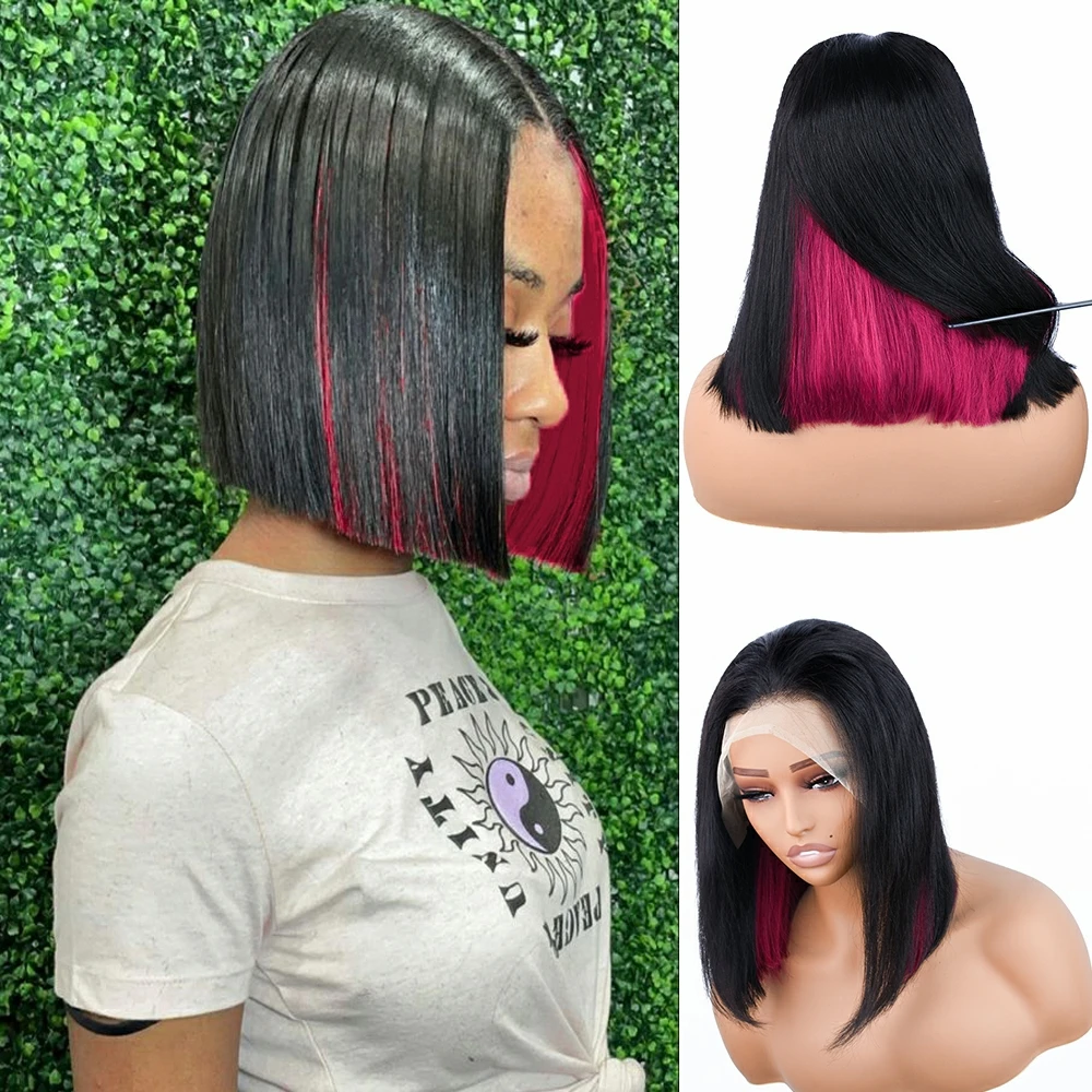 Peekaboo Straight Bob Wigs Burgundy 4x4 Lace Closure Bob Wigs Human Hair Short Cut Highlight Wigs Preplucked Baby Hair For Women
Peekaboo Straight Bob Wigs Burgundy 4x4 Lace Closure Bob Wigs Human Hair Short Cut Highlight Wigs Preplucked Baby Hair For Women