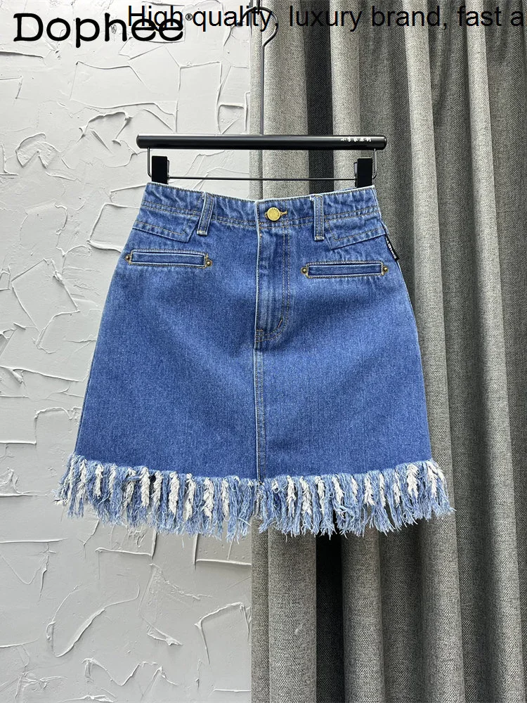High Blue Tassel Waist Denim for Women 2023 Spring and Summer New Hot Girl Style Hip Mini A- Line Jeans Skirts Femme
High Blue Tassel Waist Denim for Women 2023 Spring and Summer New Hot Girl Style Hip Mini A- Line Jeans Skirts Femme