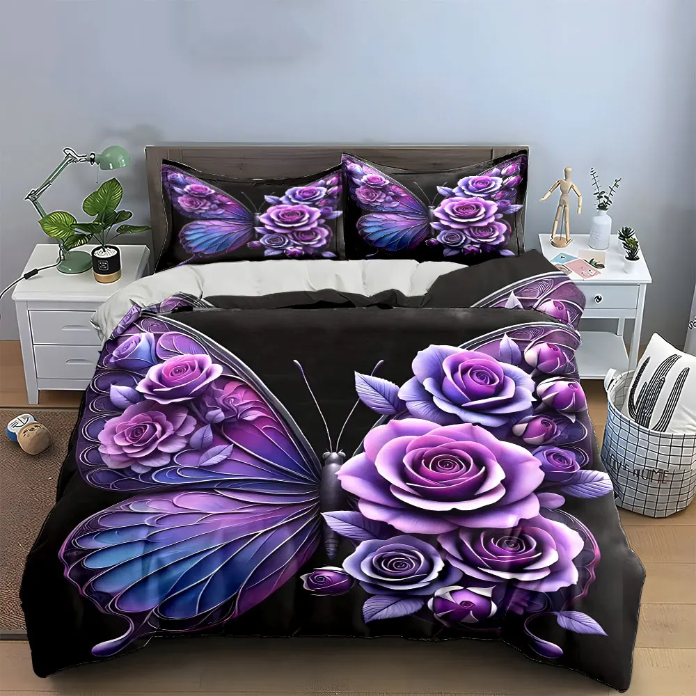 Butterfly Floral Art Decoration Set Bedding Set with 1 Duvet Cover 2 Pillowcases Single Double King Queen, Gift
Butterfly Floral Art Decoration Set Bedding Set with 1 Duvet Cover 2 Pillowcases Single Double King Queen, Gift