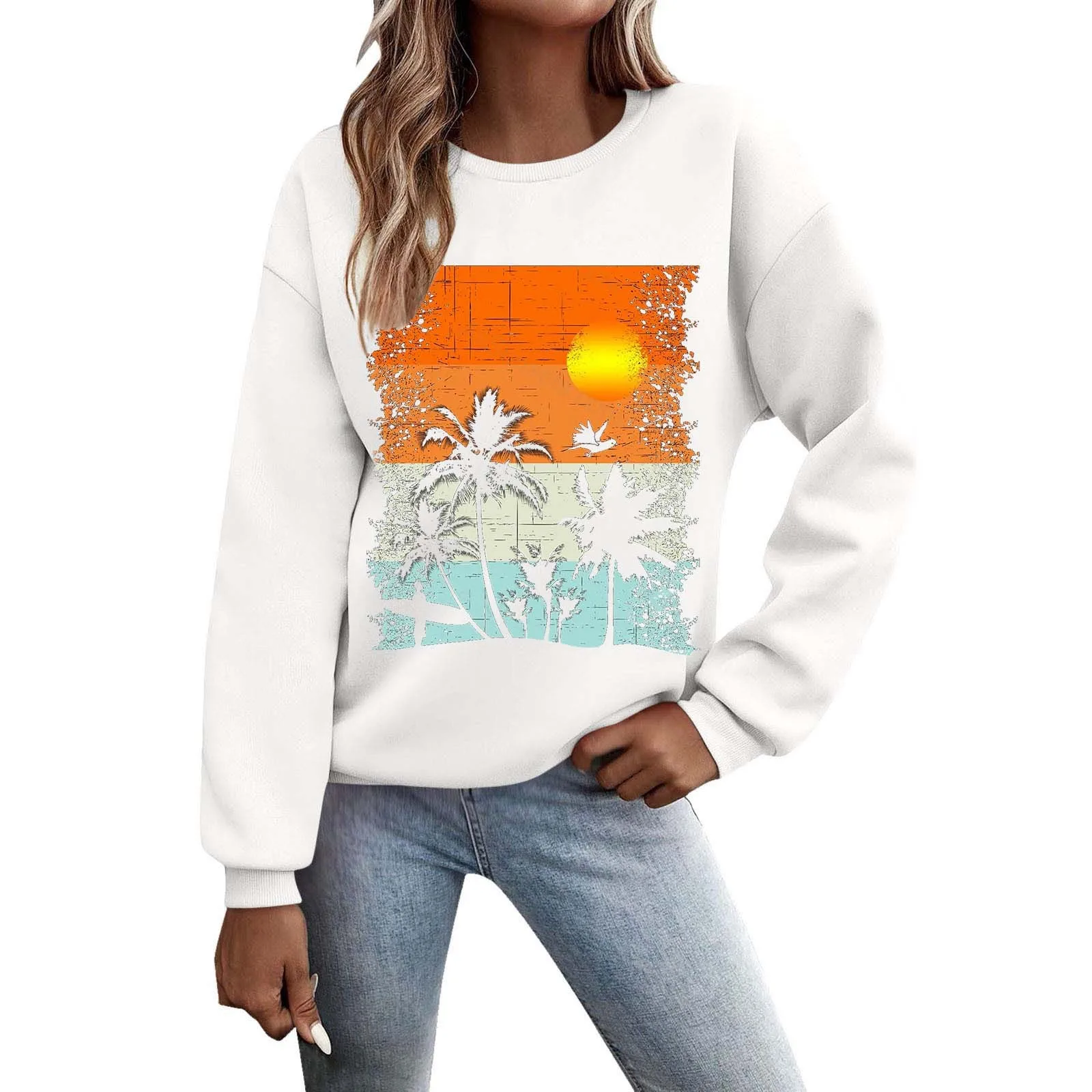 2024 Autumn And Winter New Fashionable Sunset Ocean Print Women's Hoodless Sweatshirt Casual Long Sleeve O Neck Pullover Top
2024 Autumn And Winter New Fashionable Sunset Ocean Print Women's Hoodless Sweatshirt Casual Long Sleeve O Neck Pullover Top