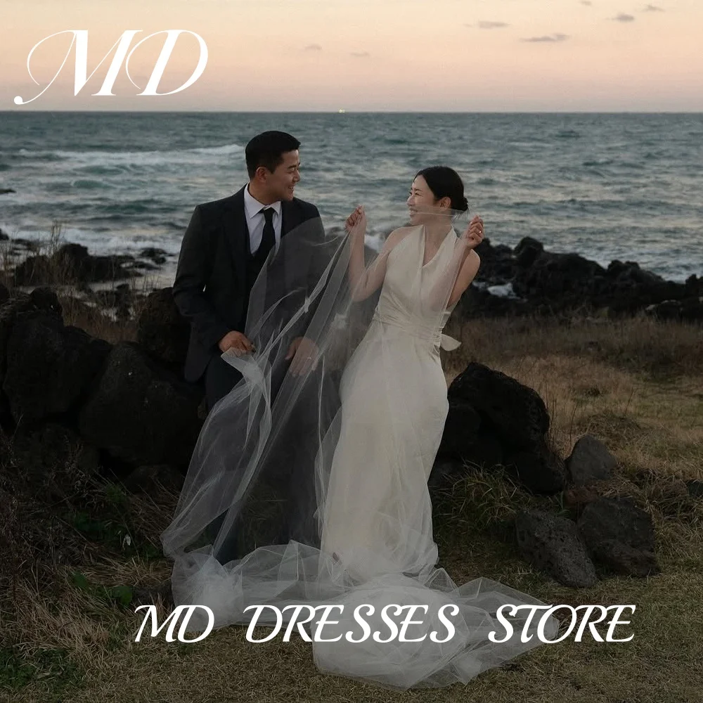 MD Elegant Halter A-line Wedding Dresses Satin Korea Photoshoot Pleat Floor-Length Bridal Gown Corset Back Customized 웨딩드레스 2025
MD Elegant Halter A-line Wedding Dresses Satin Korea Photoshoot Pleat Floor-Length Bridal Gown Corset Back Customized 웨딩드레스 2025