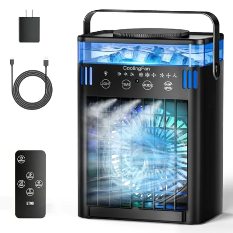 Portable air conditioner for room office desk home dorm use, ABS plastic body, white color, 3-speed cooling with 3 mist levels,
Portable air conditioner for room office desk home dorm use, ABS plastic body, white color, 3-speed cooling with 3 mist levels,