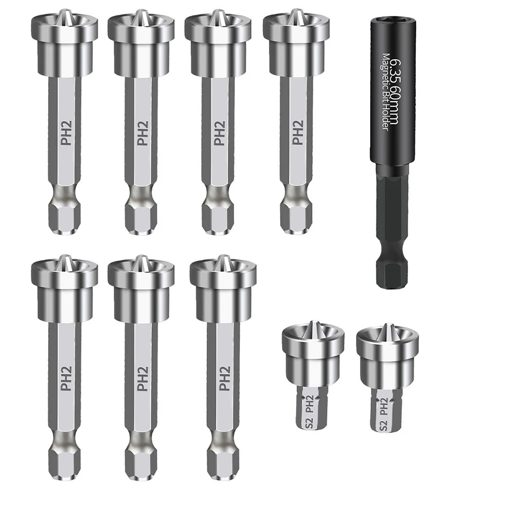 10pcs/set Magnetic Positioning Screwdriver Bit Head 25/50mm Hexagonal Shank Drill Bit With Magnetic Ring For Gypsum Board
10pcs/set Magnetic Positioning Screwdriver Bit Head 25/50mm Hexagonal Shank Drill Bit With Magnetic Ring For Gypsum Board