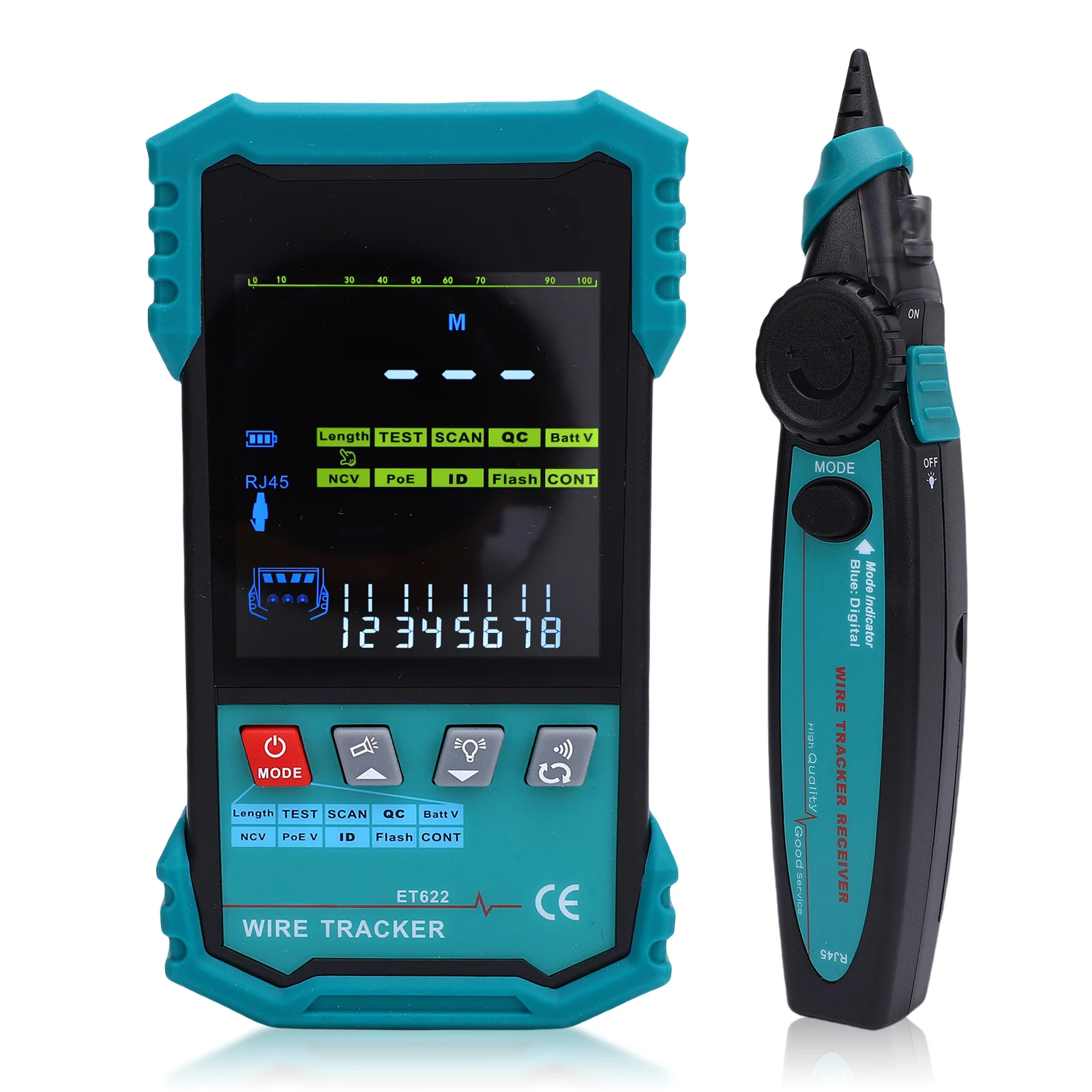 Professional Network Cable Tester with POE Voltage Detection Electric wire tracker RJ45 Length Measurement(400m) LAN Testing Kit
Professional Network Cable Tester with POE Voltage Detection Electric wire tracker RJ45 Length Measurement(400m) LAN Testing Kit
