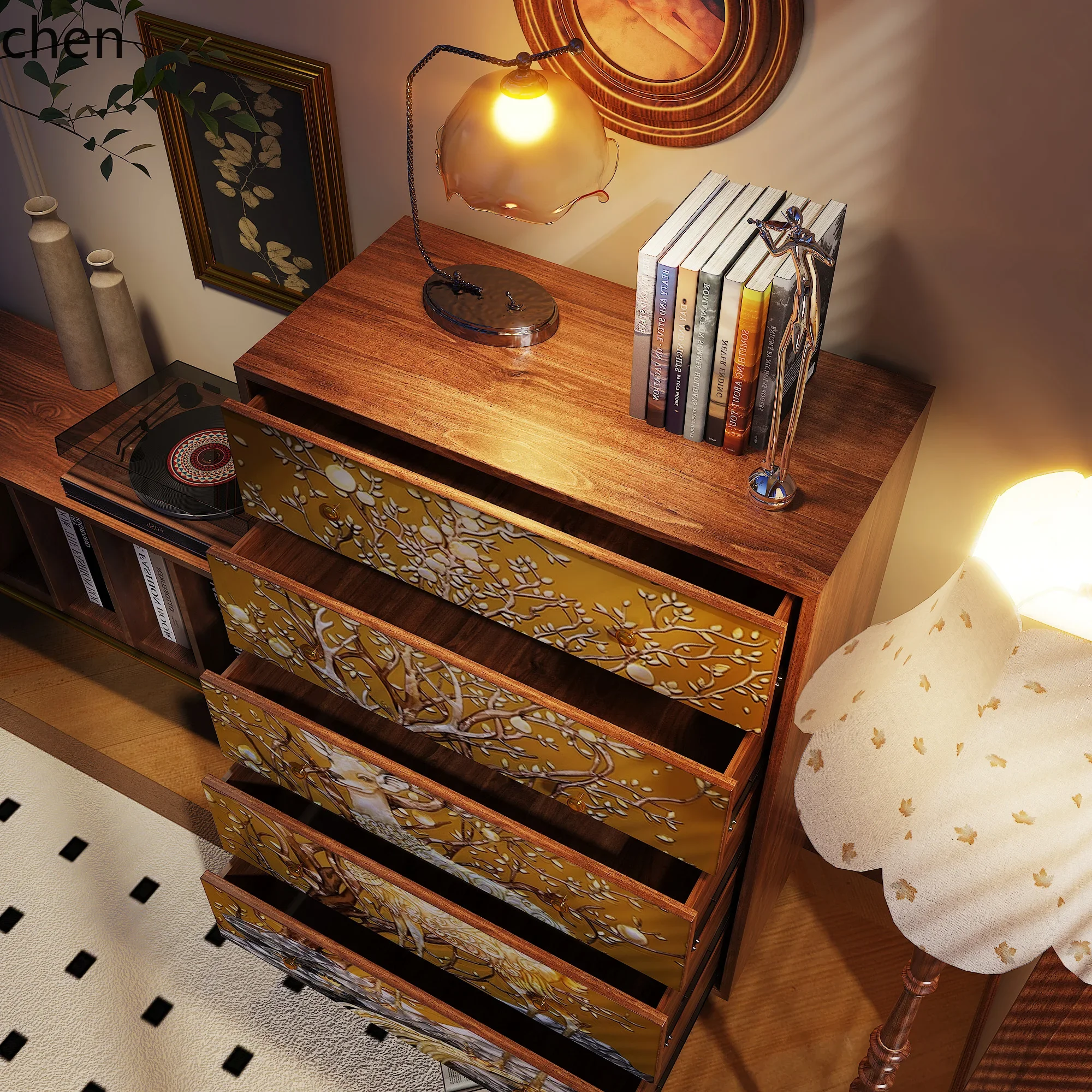 W5.19 against the wall Solid wood storage Medium antique storage High-end mobile multi-layer drawer cabinet
W5.19 against the wall Solid wood storage Medium antique storage High-end mobile multi-layer drawer cabinet