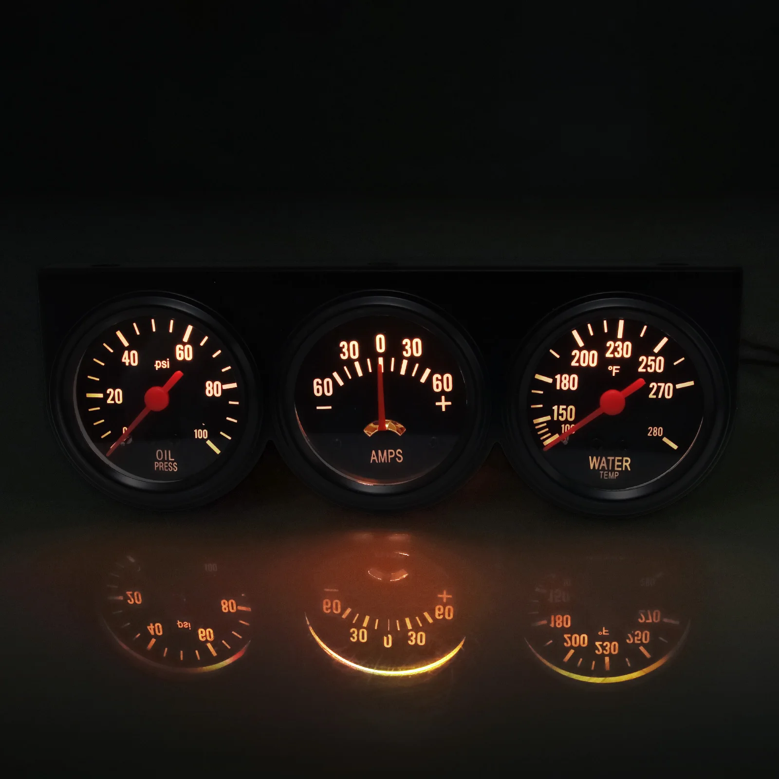 3 in 1 Car Meter Kit Triple Gauge 52mm Oil Pressure Gauge 0-100PSI Water Temp Meters 100℉- 280℉ AMPS Black Bezel Black Face
3 in 1 Car Meter Kit Triple Gauge 52mm Oil Pressure Gauge 0-100PSI Water Temp Meters 100℉- 280℉ AMPS Black Bezel Black Face