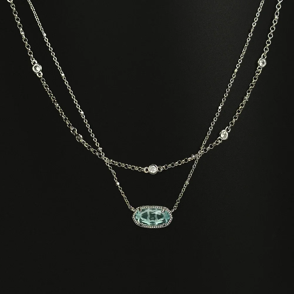 VKVVA Silver-plate Double Layers Zircon Multi Strand Gemstone Pendant Necklace for Women Fashion Jewelry Unique Birthday Gifts
VKVVA Silver-plate Double Layers Zircon Multi Strand Gemstone Pendant Necklace for Women Fashion Jewelry Unique Birthday Gifts