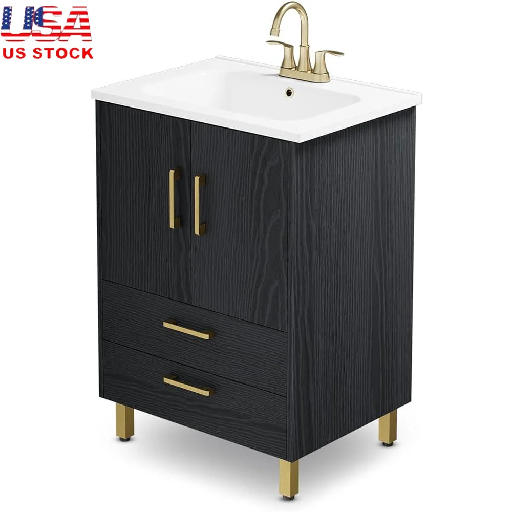Fully Assembled Bathroom Vanity Cabinet Soft Close Doors Drawers Eco-Friendly Material Ceramic Sink Heavy Duty Storage Furniture
Fully Assembled Bathroom Vanity Cabinet Soft Close Doors Drawers Eco-Friendly Material Ceramic Sink Heavy Duty Storage Furniture