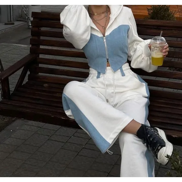 2 Piece Sets Women New 2025 Autumn Spring Summer Hoodies Long Sleeve Zipper Tracksuit New Crop Tops Wide Leg Sport Pants Suit
2 Piece Sets Women New 2025 Autumn Spring Summer Hoodies Long Sleeve Zipper Tracksuit New Crop Tops Wide Leg Sport Pants Suit