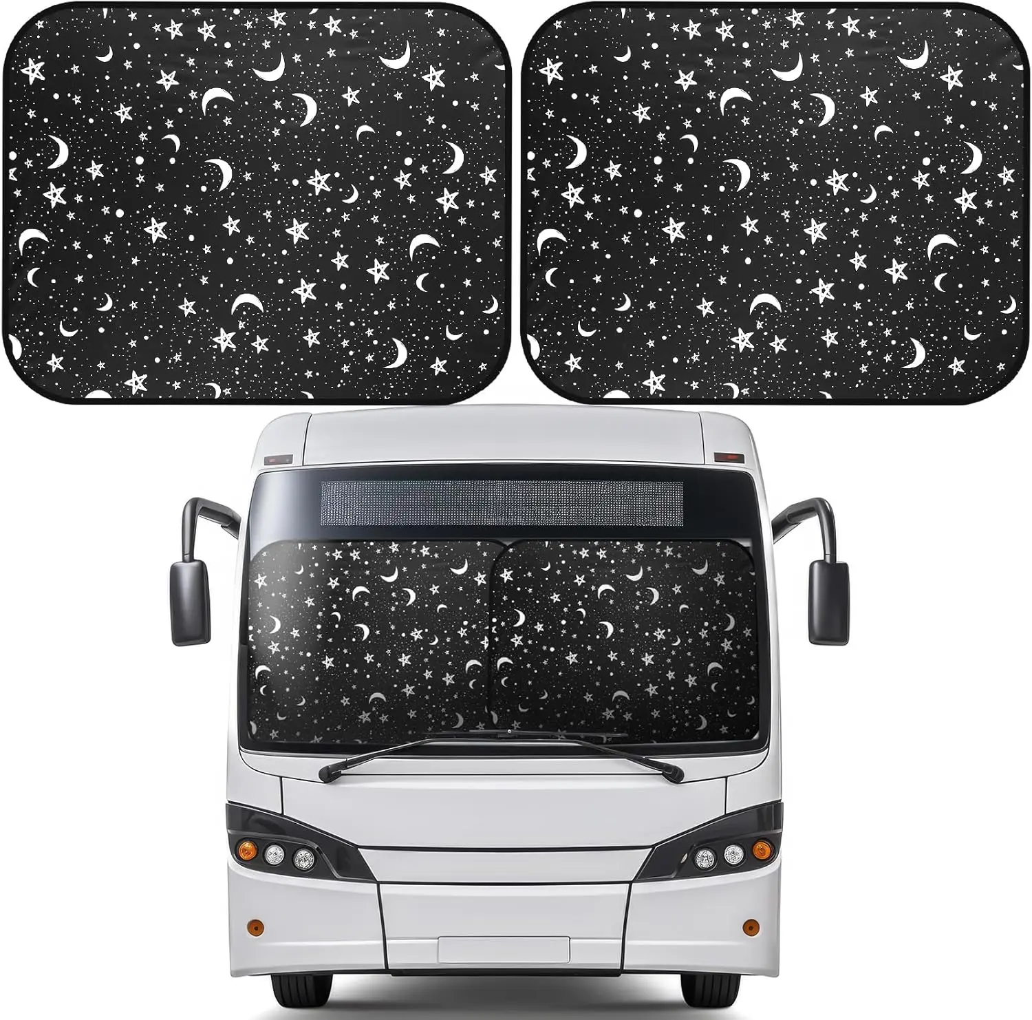 2 Pcs RV Windshield Sun Shade - Foldable RV Window Covers, Star Moon,41.5 x 50 Inch
2 Pcs RV Windshield Sun Shade - Foldable RV Window Covers, Star Moon,41.5 x 50 Inch