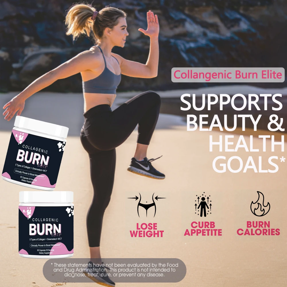 Burn Elite Supplement Collagen Capsules Supports Healthy Hair, Skin, Nail and Joints for Women | Metabolism Boost, Energy, Focus
Burn Elite Supplement Collagen Capsules Supports Healthy Hair, Skin, Nail and Joints for Women | Metabolism Boost, Energy, Focus