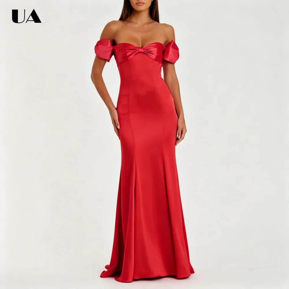 ULBYANRY Customized Satin Off-the-shoulder Bows Prom Dresses for Women, Elegant Mermaid Evening Dress, Simple Solid Ball Gown
ULBYANRY Customized Satin Off-the-shoulder Bows Prom Dresses for Women, Elegant Mermaid Evening Dress, Simple Solid Ball Gown