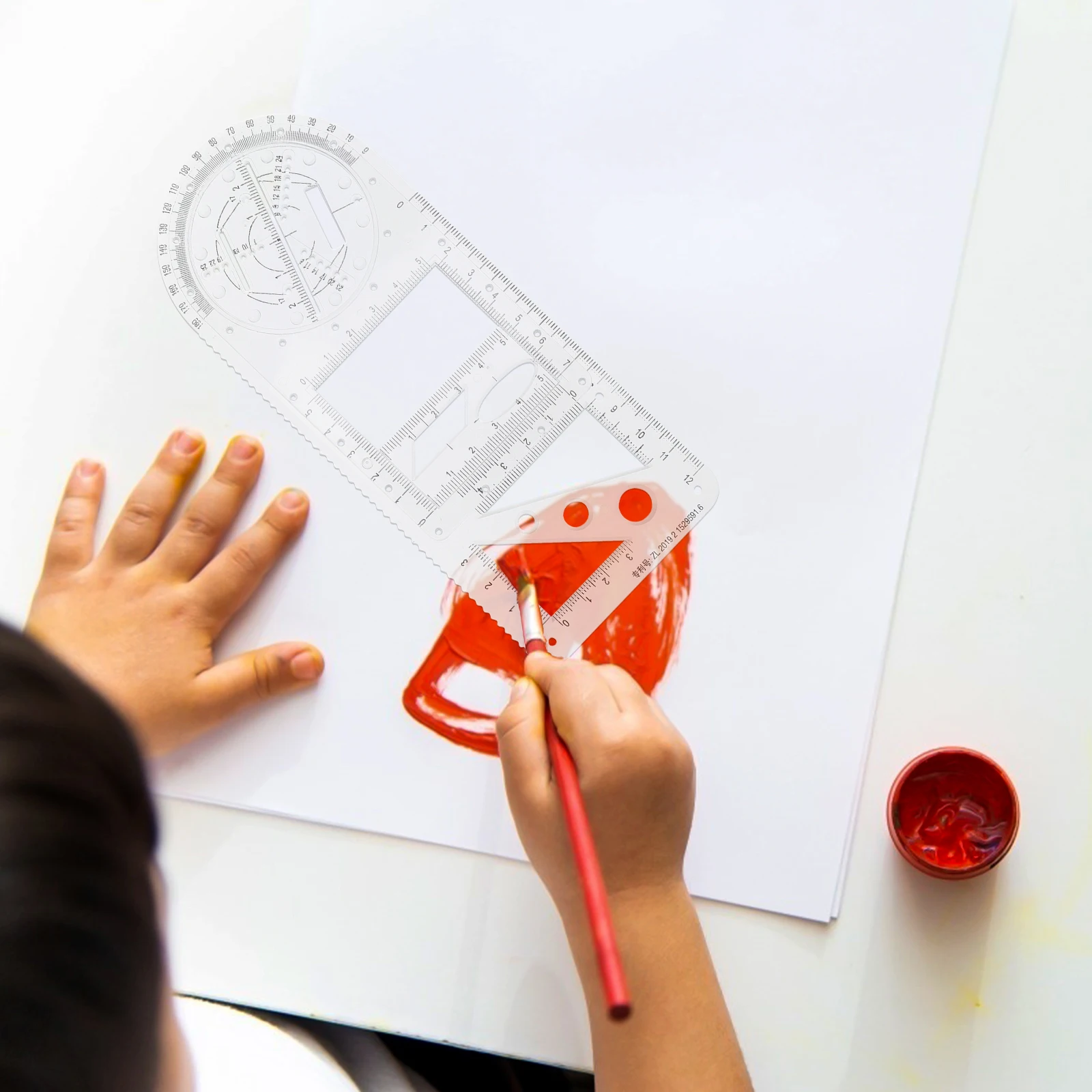 Multifunctional Geometric Drawing Template Ruler Plastic Draft Tool for Students School Examination Mathematics Supplies 
Multifunctional Geometric Drawing Template Ruler Plastic Draft Tool for Students School Examination Mathematics Supplies