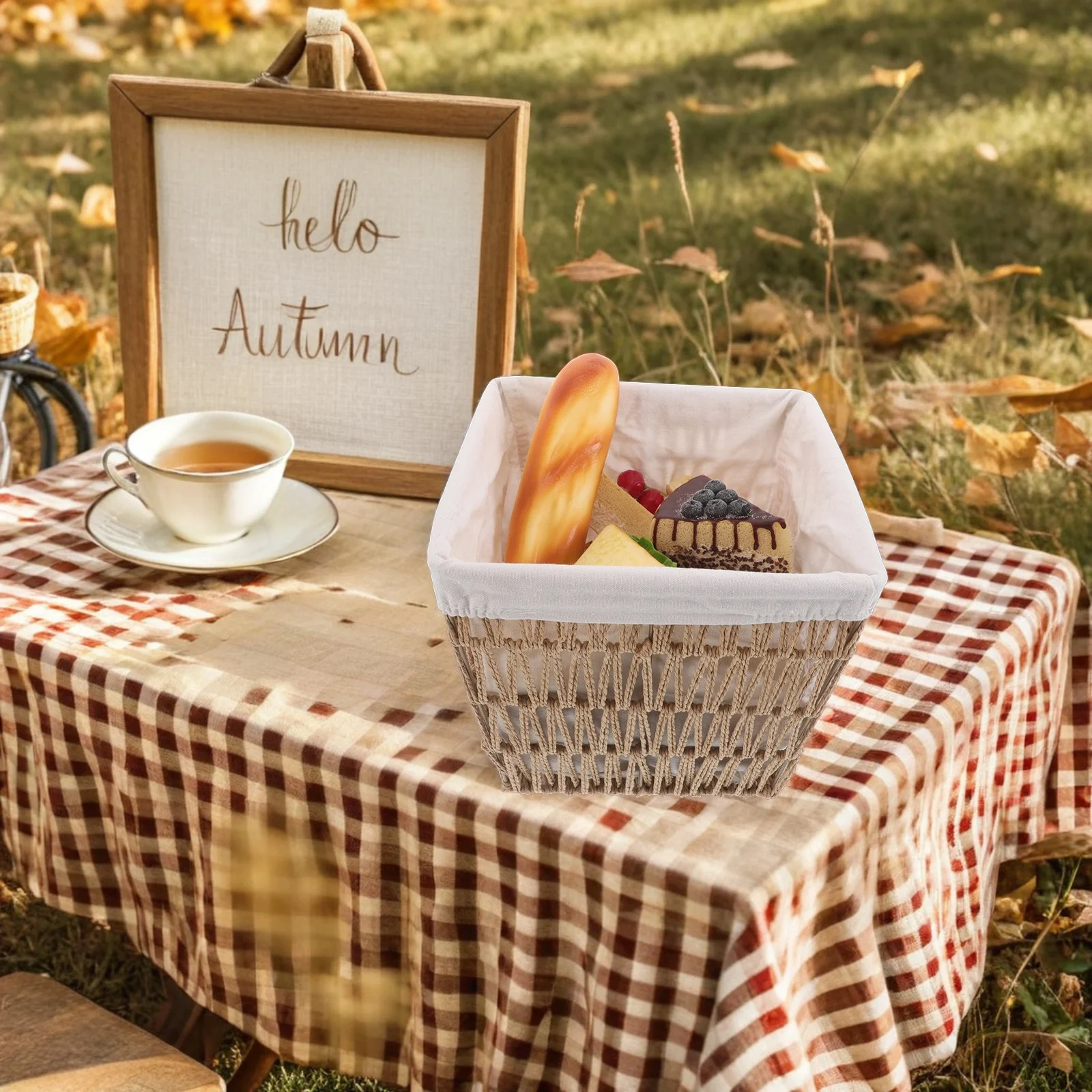 European Bread Basket Serving for Snack Containers Woven with Liner Desktop Cotton Baskets
European Bread Basket Serving for Snack Containers Woven with Liner Desktop Cotton Baskets