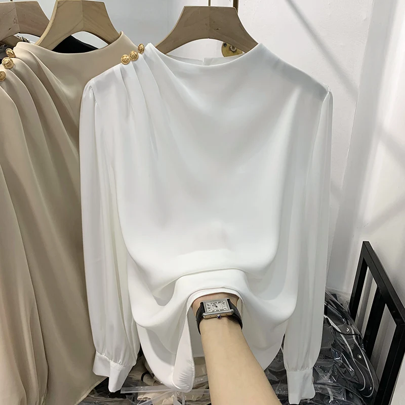 Elegant White Women's Shirt Dongda Gate Design Sensation Spring Autumn Korean Style Straight Cut Long Sleeve Button up Top
Elegant White Women's Shirt Dongda Gate Design Sensation Spring Autumn Korean Style Straight Cut Long Sleeve Button up Top