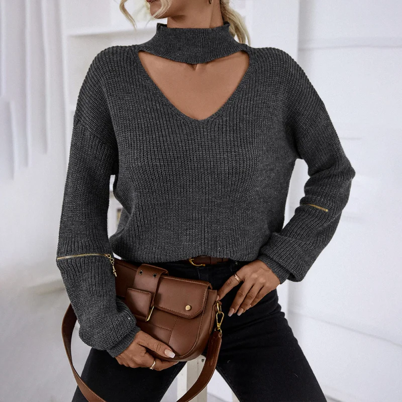 YQ1-Women's Fashion Hot-Selling Autumn Winter New In-Stock High Neck Hollow Zipper Loose Casual Long Sleeve Elegant Sweater
YQ1-Women's Fashion Hot-Selling Autumn Winter New In-Stock High Neck Hollow Zipper Loose Casual Long Sleeve Elegant Sweater