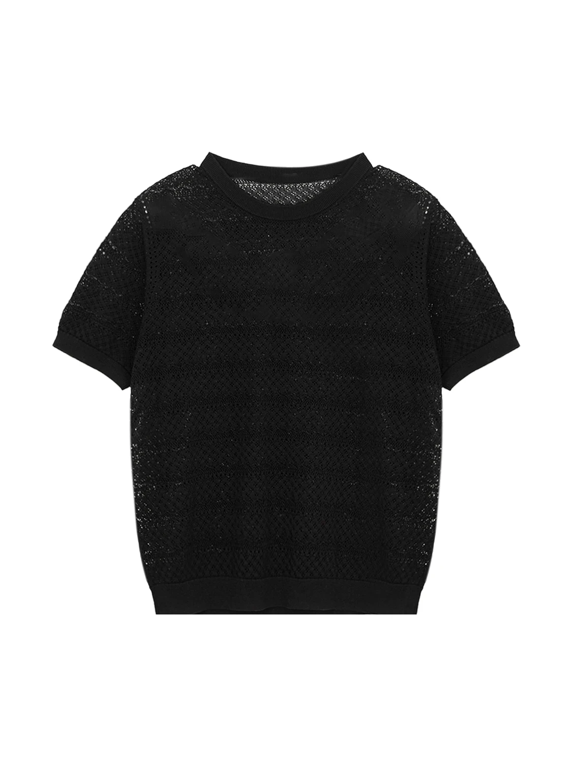 W.Diva Cloud Acetate Breathable Hollow out round Neck Short Sleeve Women's Summer Knitted Top Casual Style Thin Fabric
W.Diva Cloud Acetate Breathable Hollow out round Neck Short Sleeve Women's Summer Knitted Top Casual Style Thin Fabric