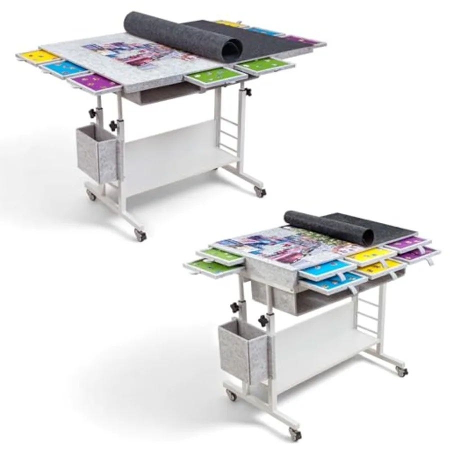 2000 Piece Foldable Felt Jigsaw Puzzle Table with Height Adjustment, Puzzle Board for Adults with 2 Cover and 8 Sorting Trays/D
2000 Piece Foldable Felt Jigsaw Puzzle Table with Height Adjustment, Puzzle Board for Adults with 2 Cover and 8 Sorting Trays/D