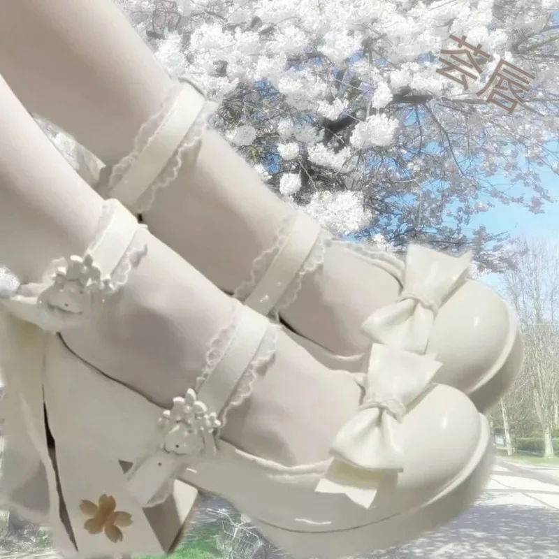 34-42cm Cherry Blossom Bow Sponge Cake Shoes Cosplay Sweet Lolita JK Lolita Blossom Thick Heel PU Canvas Sponge Cake Shoes New
34-42cm Cherry Blossom Bow Sponge Cake Shoes Cosplay Sweet Lolita JK Lolita Blossom Thick Heel PU Canvas Sponge Cake Shoes New