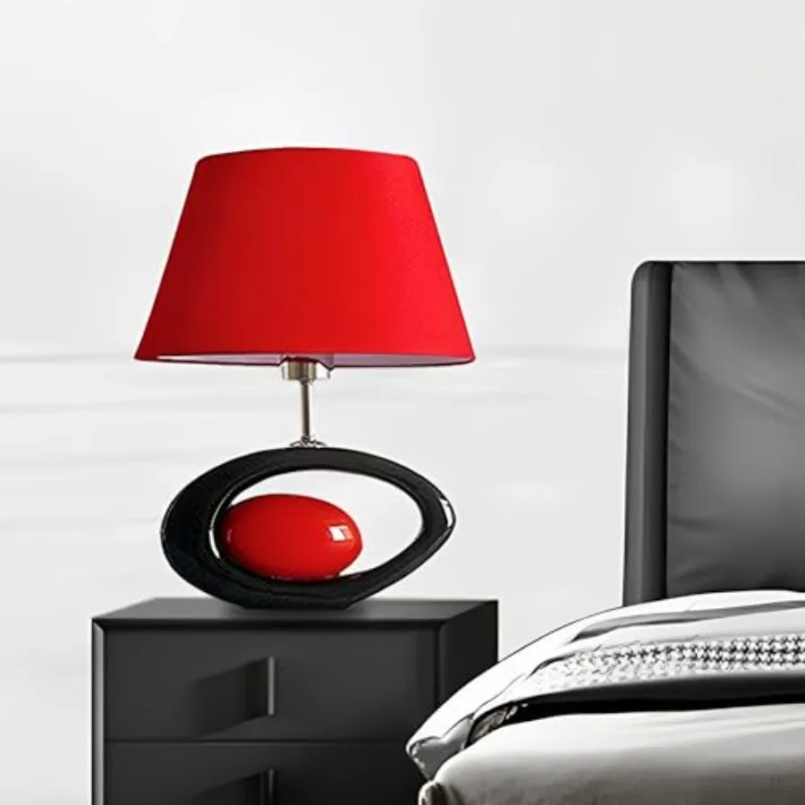 Red Modern Table Lamp Ceramic Desk Lights with Linen Shade LED Bedroom Bedside Light Living Room Office Desk Night Lantern 14.8
Red Modern Table Lamp Ceramic Desk Lights with Linen Shade LED Bedroom Bedside Light Living Room Office Desk Night Lantern 14.8