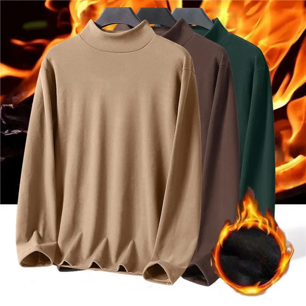 Men Half Turtleneck Top Stretchy Bottoming Tee Shirt Men's Double-sided De Velvet Half High Neck Thermal Tops Solid Color Tees
Men Half Turtleneck Top Stretchy Bottoming Tee Shirt Men's Double-sided De Velvet Half High Neck Thermal Tops Solid Color Tees