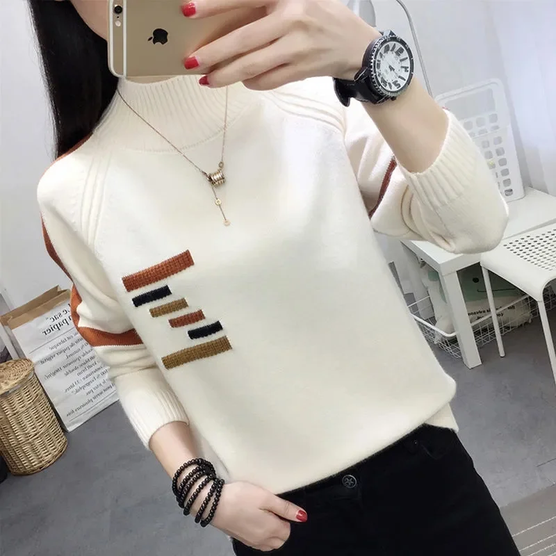 Knitted Sweater Women Korean Version Turtleneck Sweater Winter Solid Color Pullover Slimming Interior Lapping Warm Basic Tops
Knitted Sweater Women Korean Version Turtleneck Sweater Winter Solid Color Pullover Slimming Interior Lapping Warm Basic Tops
