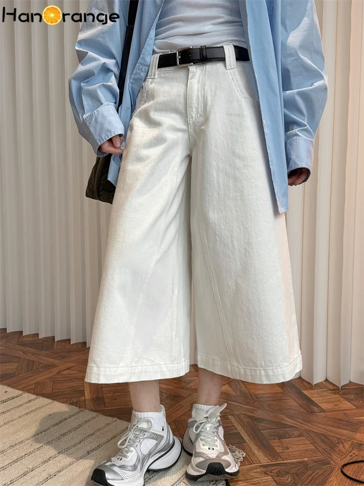HanOrange 2025 Spring Summer Neutral Calf-length White Jeans Women Three Dimensional Silhouette 100% Cotton Denim Capri Pants
HanOrange 2025 Spring Summer Neutral Calf-length White Jeans Women Three Dimensional Silhouette 100% Cotton Denim Capri Pants