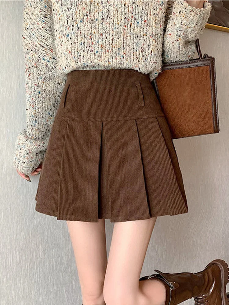 Women Mini Skirt Spring Autumn Pleated Skirts Female Elegant Fashion Corduroy High Waist Skirt Ladies Hotsweet Chic Short Skirts
Women Mini Skirt Spring Autumn Pleated Skirts Female Elegant Fashion Corduroy High Waist Skirt Ladies Hotsweet Chic Short Skirts