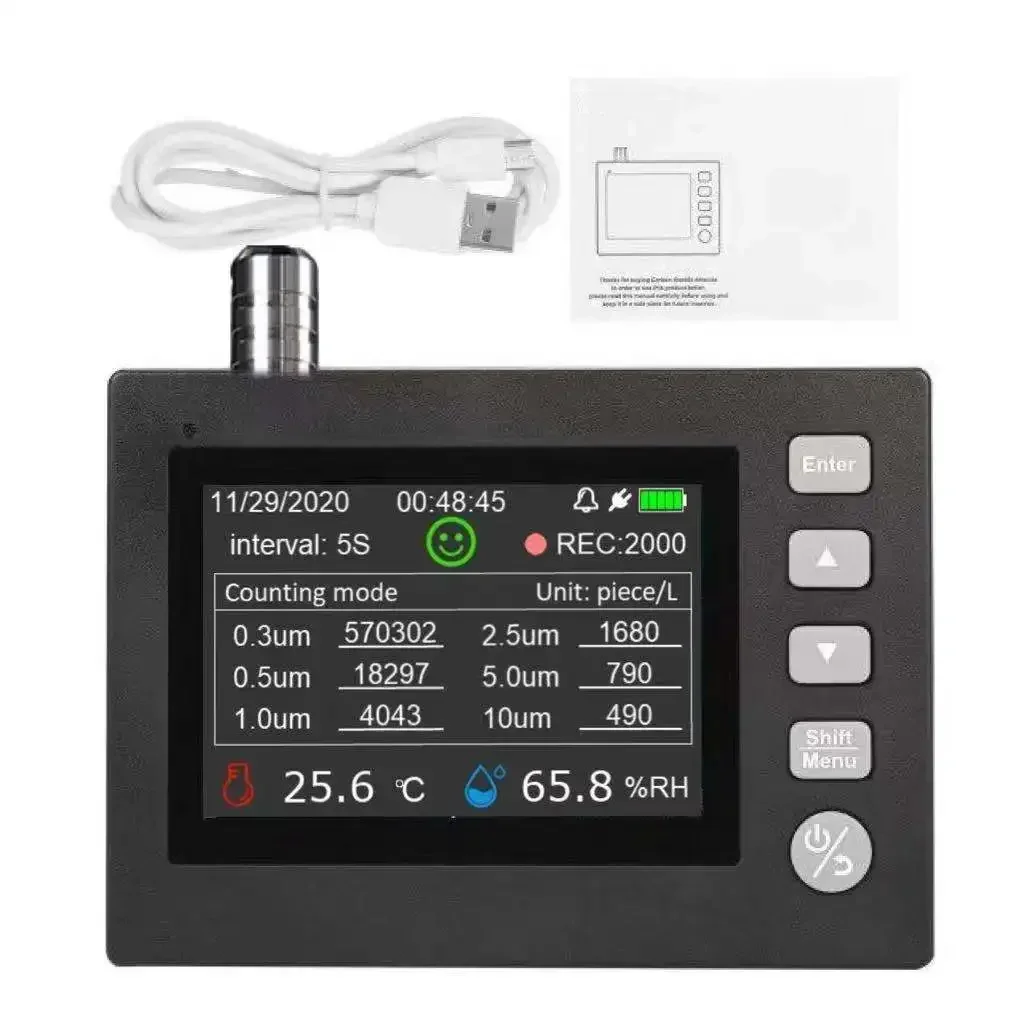 PM0.3/0.5/1/2.5/5/10um Handled Professional Portable Airborne Particle Counter Detector for clean room ga particles NEBB
PM0.3/0.5/1/2.5/5/10um Handled Professional Portable Airborne Particle Counter Detector for clean room ga particles NEBB