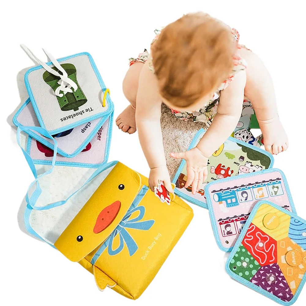 Montessori Duck Learning Quiet Book, Busy Book Toys, Travel Educational Toy for Toddlers Boys Girls Gifts, with Cute Storage Bag
Montessori Duck Learning Quiet Book, Busy Book Toys, Travel Educational Toy for Toddlers Boys Girls Gifts, with Cute Storage Bag