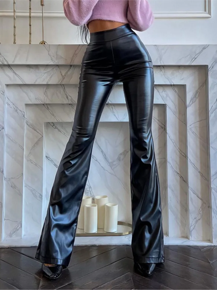 Sexy Y2k Pants Black PU Leather Pant Women 2025 Casual Fashion Streetwear Gothic High Waist Flare Leggings Trousers Female Pants
Sexy Y2k Pants Black PU Leather Pant Women 2025 Casual Fashion Streetwear Gothic High Waist Flare Leggings Trousers Female Pants