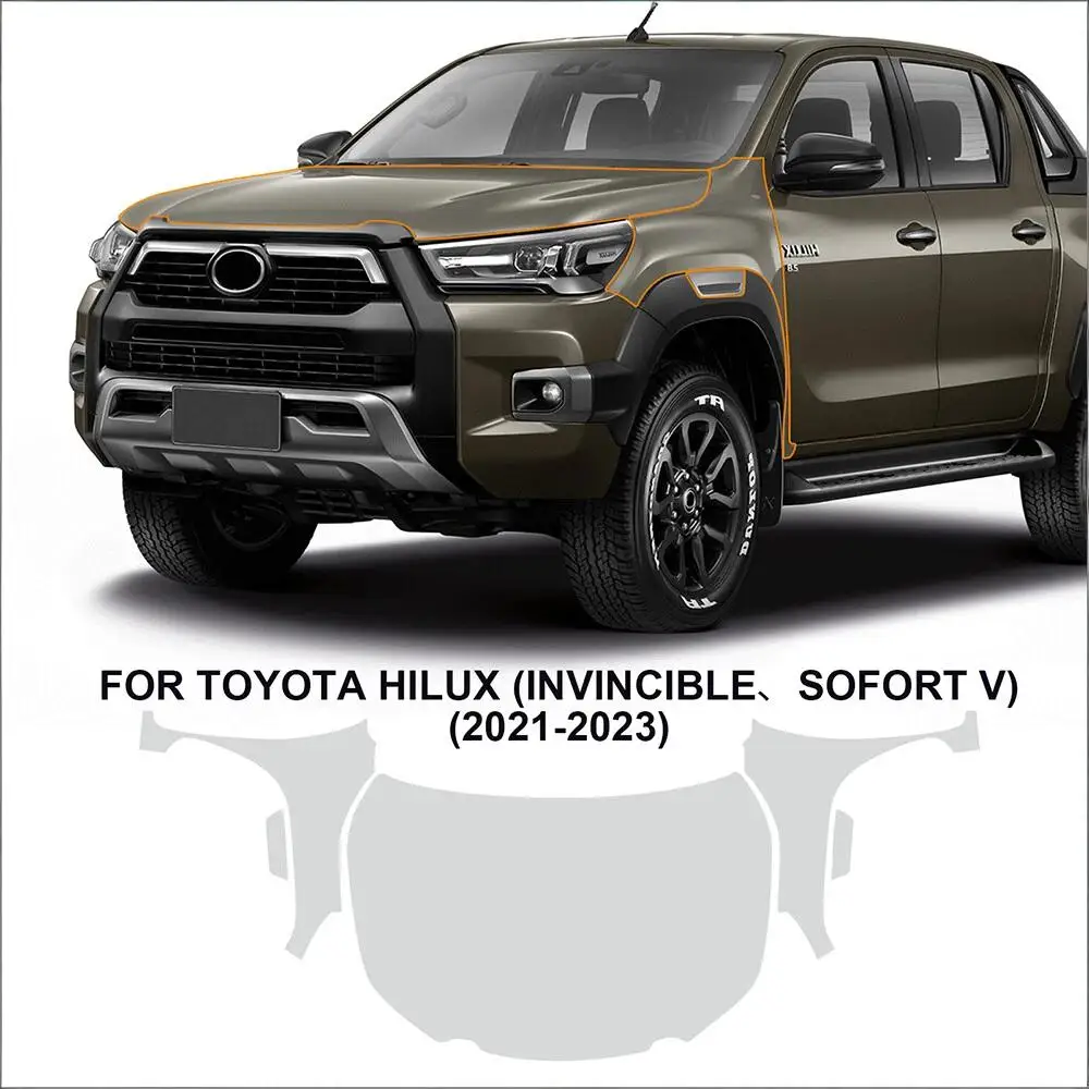 Для Toyota Hilux 2021-2023: Защитная пленка из ТПУ, самовосстанавливающаяся прозрачная пленка (Clear Bra), предварительно вырезанный комплект PPF, защита кузова автомобиля от царапин
Для Toyota Hilux 2021-2023: Защитная пленка из ТПУ, самовосстанавливающаяся прозрачная пленка (Clear Bra), предварительно вырезанный комплект PPF, защита кузова автомобиля от царапин