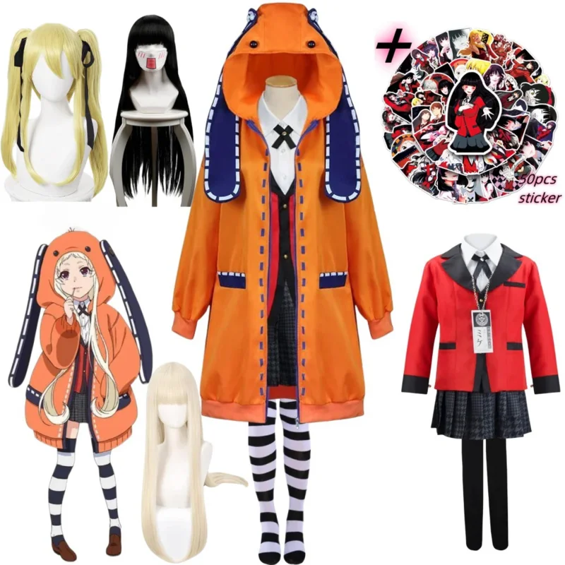 Adult Kids Anime Jabami Yumeko Cosplay Costume Kakegurui Uniform Wig Full Set Halloween Clothes
Adult Kids Anime Jabami Yumeko Cosplay Costume Kakegurui Uniform Wig Full Set Halloween Clothes
