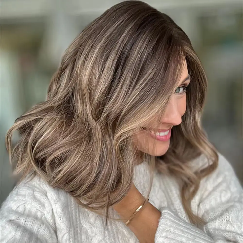 Женские короткие волнистые светлые парики для косплея, брюнетка с бликами, синтетический парик спереди, смесь человеческих волос, бесклеевой парик, реалистичный
Женские короткие волнистые светлые парики для косплея, брюнетка с бликами, синтетический парик спереди, смесь человеческих волос, бесклеевой парик, реалистичный