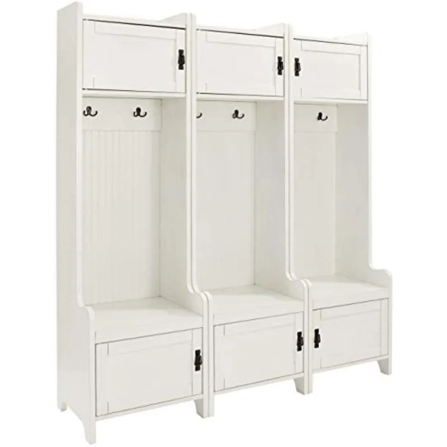 Fremont 3-Piece Hall Tree Entryway Set with Storage Cabinets and Coat Rack Hooks, Distressed White
Fremont 3-Piece Hall Tree Entryway Set with Storage Cabinets and Coat Rack Hooks, Distressed White