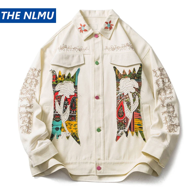 National Style Floral Embroidery Jacket Fashion Patchwork Denim Jacket Oversized 2025 Men Streetwear Hip Hop Trend Coat
National Style Floral Embroidery Jacket Fashion Patchwork Denim Jacket Oversized 2025 Men Streetwear Hip Hop Trend Coat