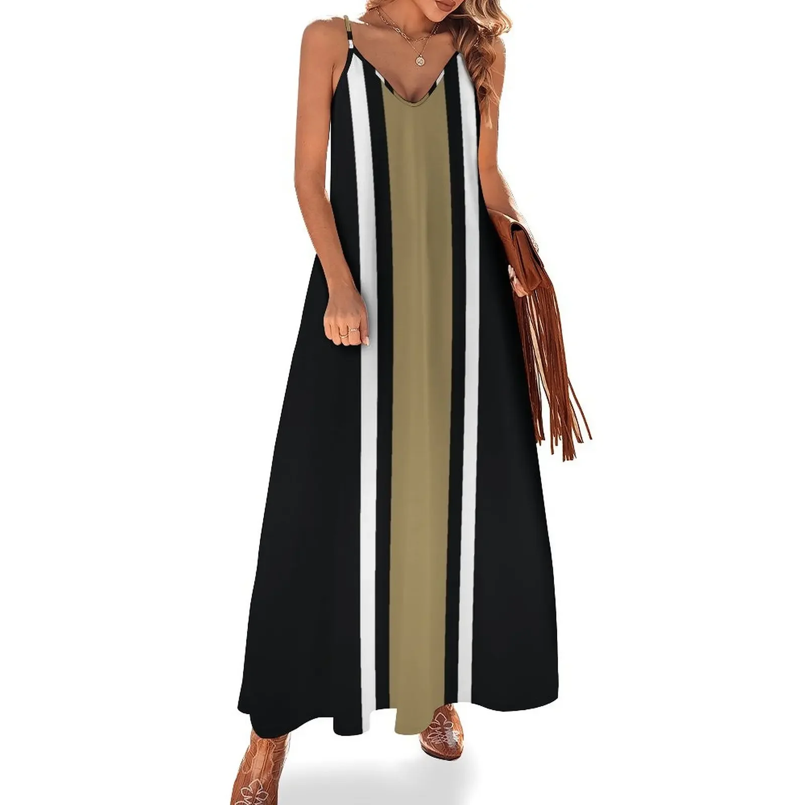 Black, White, & Gold Vertical Power Stripe Sleeveless Dress dresses for women 2025 summer dress for women 2025 Dress
Black, White, & Gold Vertical Power Stripe Sleeveless Dress dresses for women 2025 summer dress for women 2025 Dress