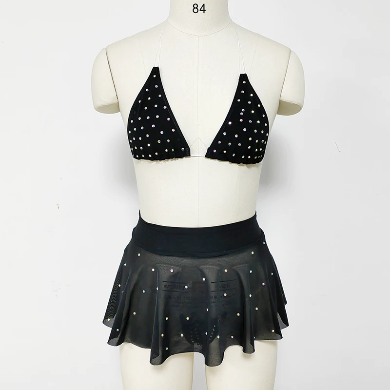 OEM Mesh Sexy Three Pieces Lingerie Women White AB Rhinestone Stripper Outfits Ladies Thong Bikini Skirts Dancewear Exotic
OEM Mesh Sexy Three Pieces Lingerie Women White AB Rhinestone Stripper Outfits Ladies Thong Bikini Skirts Dancewear Exotic