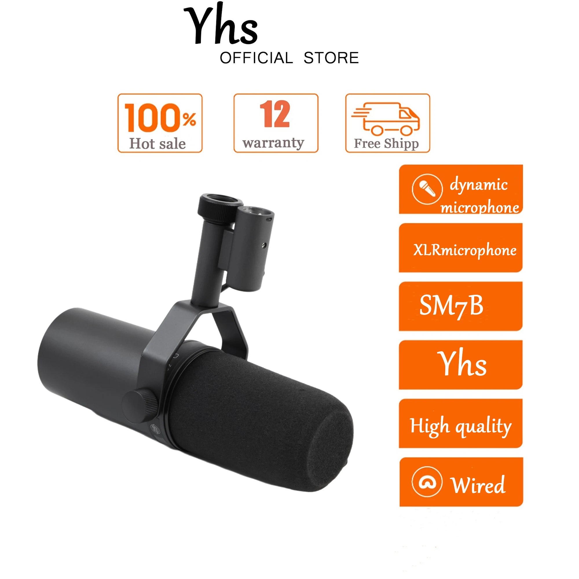 Great popularity SM7B dynamic vocal microphone, suitable for podcasts and recording,Rugged construction
Great popularity SM7B dynamic vocal microphone, suitable for podcasts and recording,Rugged construction