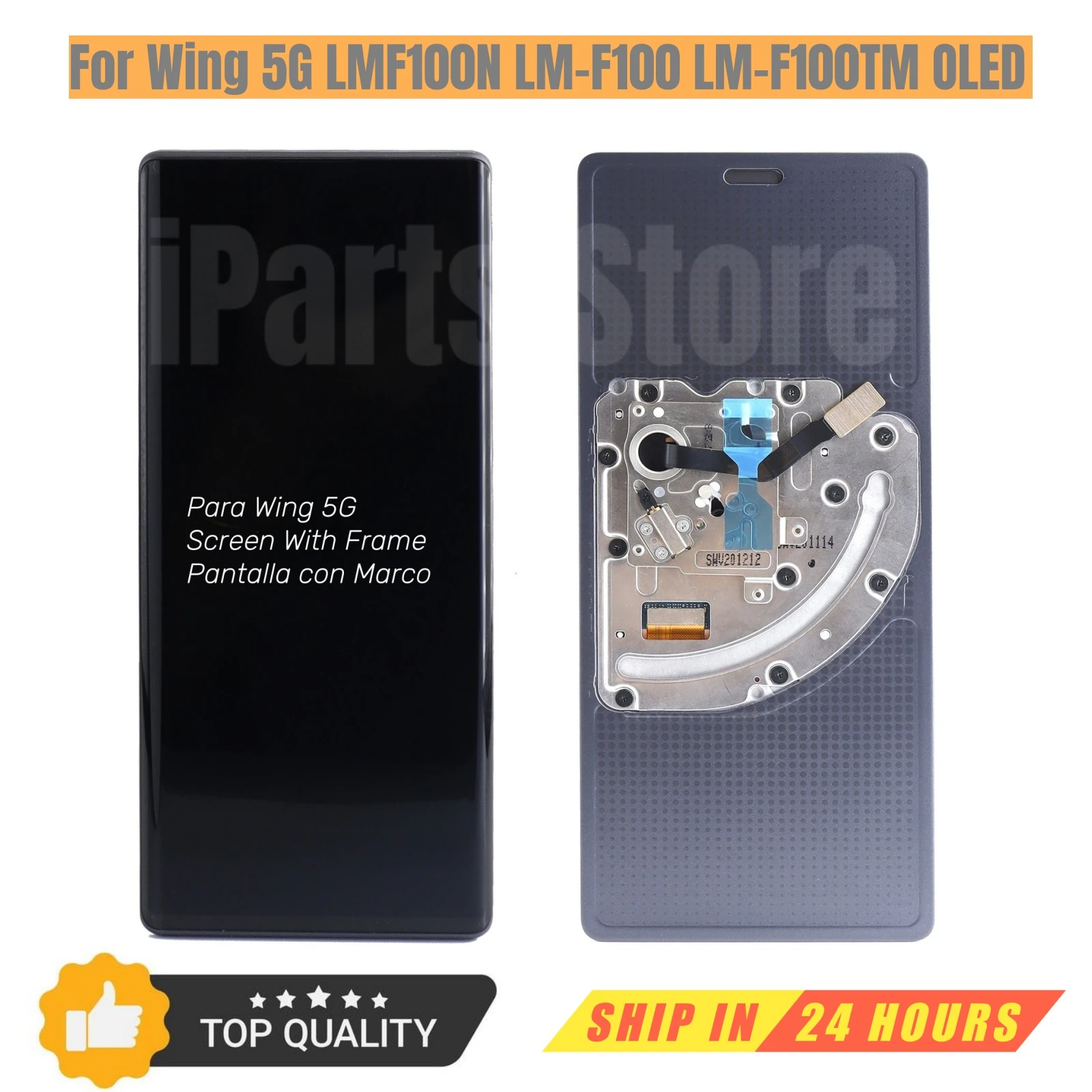 iParts Replacement New OLED Display for LG Wing 5G LMF100N LM-F100N LM-F100V LM-F100 LM-F100TM Touch Screen With Frame OEM
iParts Replacement New OLED Display for LG Wing 5G LMF100N LM-F100N LM-F100V LM-F100 LM-F100TM Touch Screen With Frame OEM