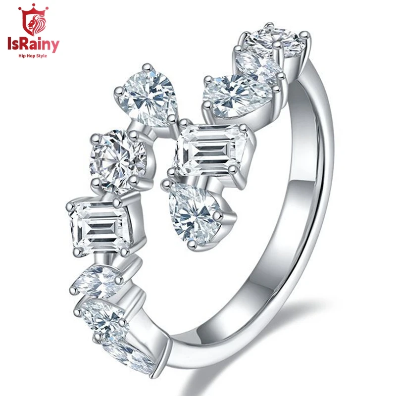 IsRainy Luxury S925 Sterling Silver D Color Moissanite Diamond Rings GRA Certified Diamond For Women Wedding Band Fine Jewelry
IsRainy Luxury S925 Sterling Silver D Color Moissanite Diamond Rings GRA Certified Diamond For Women Wedding Band Fine Jewelry