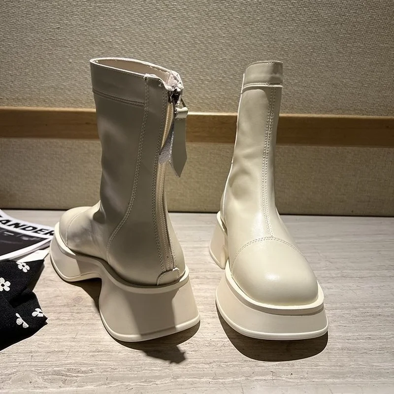Fashion Chelsea Short Boots Women' Shoes Slim Platform Ankle Boots Women Comfortable Back Zipper Round Toe Boots
Fashion Chelsea Short Boots Women' Shoes Slim Platform Ankle Boots Women Comfortable Back Zipper Round Toe Boots