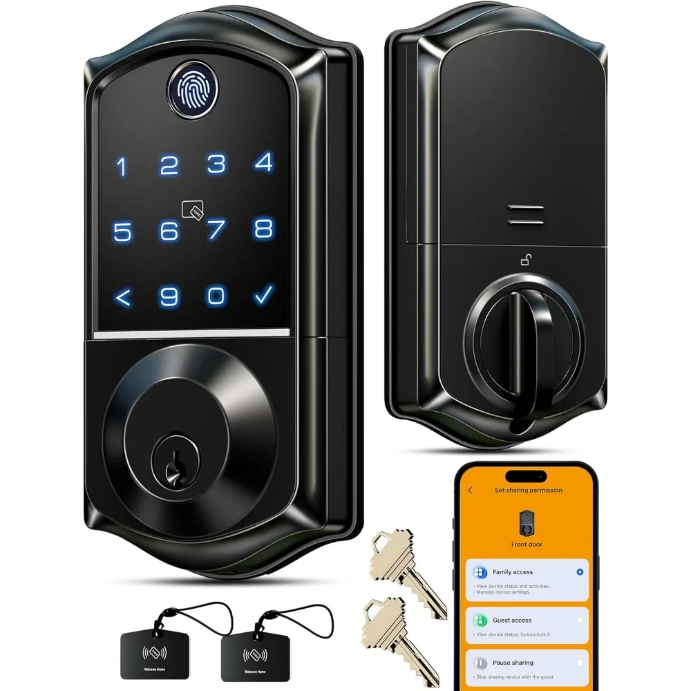 Fingerprint Smart Door Lock App Control 8in1 Keyless Entry Auto Lock Emergency Power Port Touchscreen Biometric Front Door
Fingerprint Smart Door Lock App Control 8in1 Keyless Entry Auto Lock Emergency Power Port Touchscreen Biometric Front Door