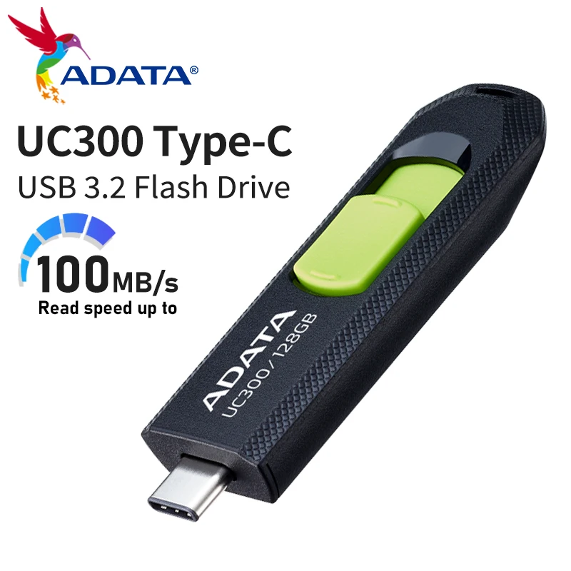 ADATA UC300 Mobile USB Flash Drive, Type-C Interface, Retractable Design, Compatible with Tablets, Desktops and Laptops.
ADATA UC300 Mobile USB Flash Drive, Type-C Interface, Retractable Design, Compatible with Tablets, Desktops and Laptops.