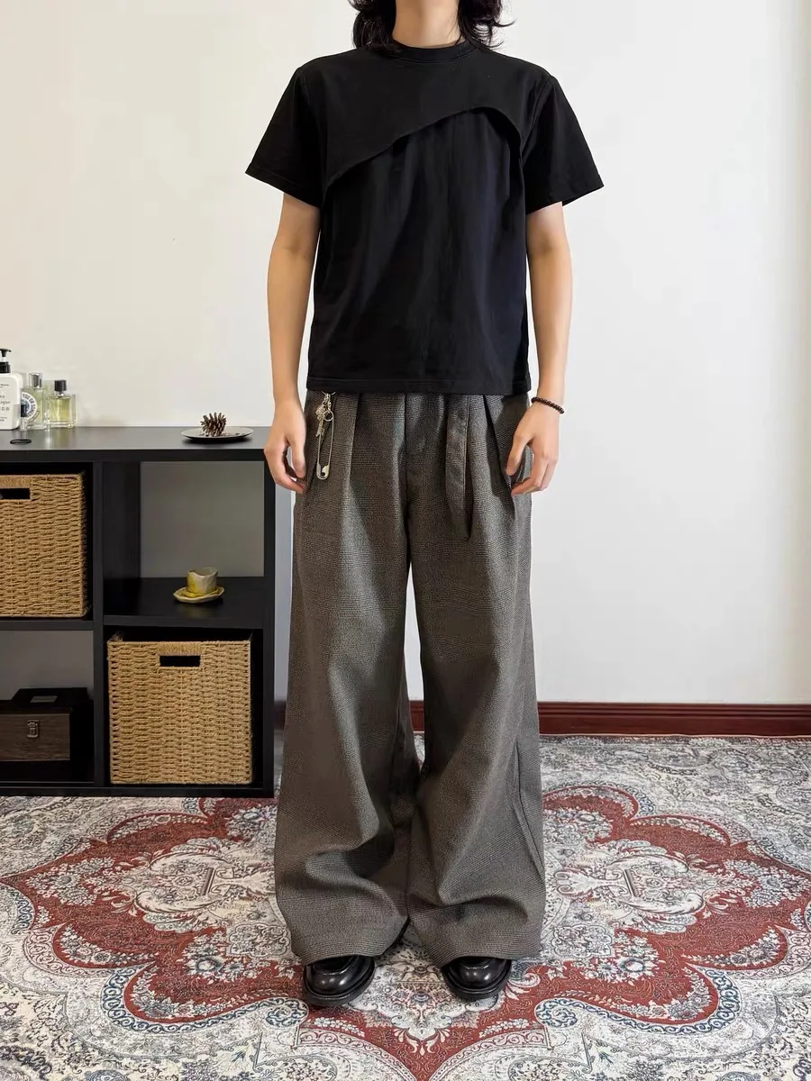 Casual Suede Men's Pants Vintage Pleated Patchwork Loose Straight Leg Casual West Pants Youth Summer mid Waist Elastic
Casual Suede Men's Pants Vintage Pleated Patchwork Loose Straight Leg Casual West Pants Youth Summer mid Waist Elastic
