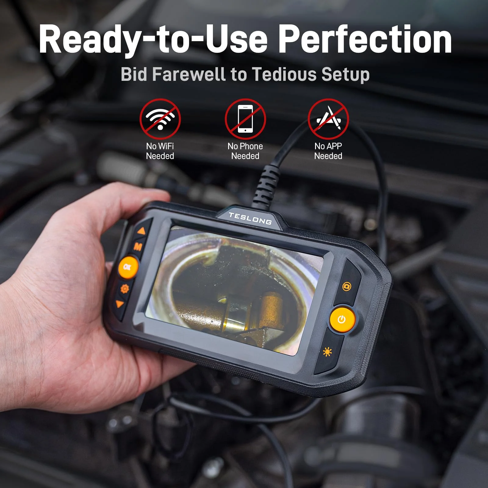 Endoscope Borescope with Light, Snake Inspection Waterproof Fiber Camera for Automotive Engine- Ideal for Wall, Vent(16.5FT)
Endoscope Borescope with Light, Snake Inspection Waterproof Fiber Camera for Automotive Engine- Ideal for Wall, Vent(16.5FT)