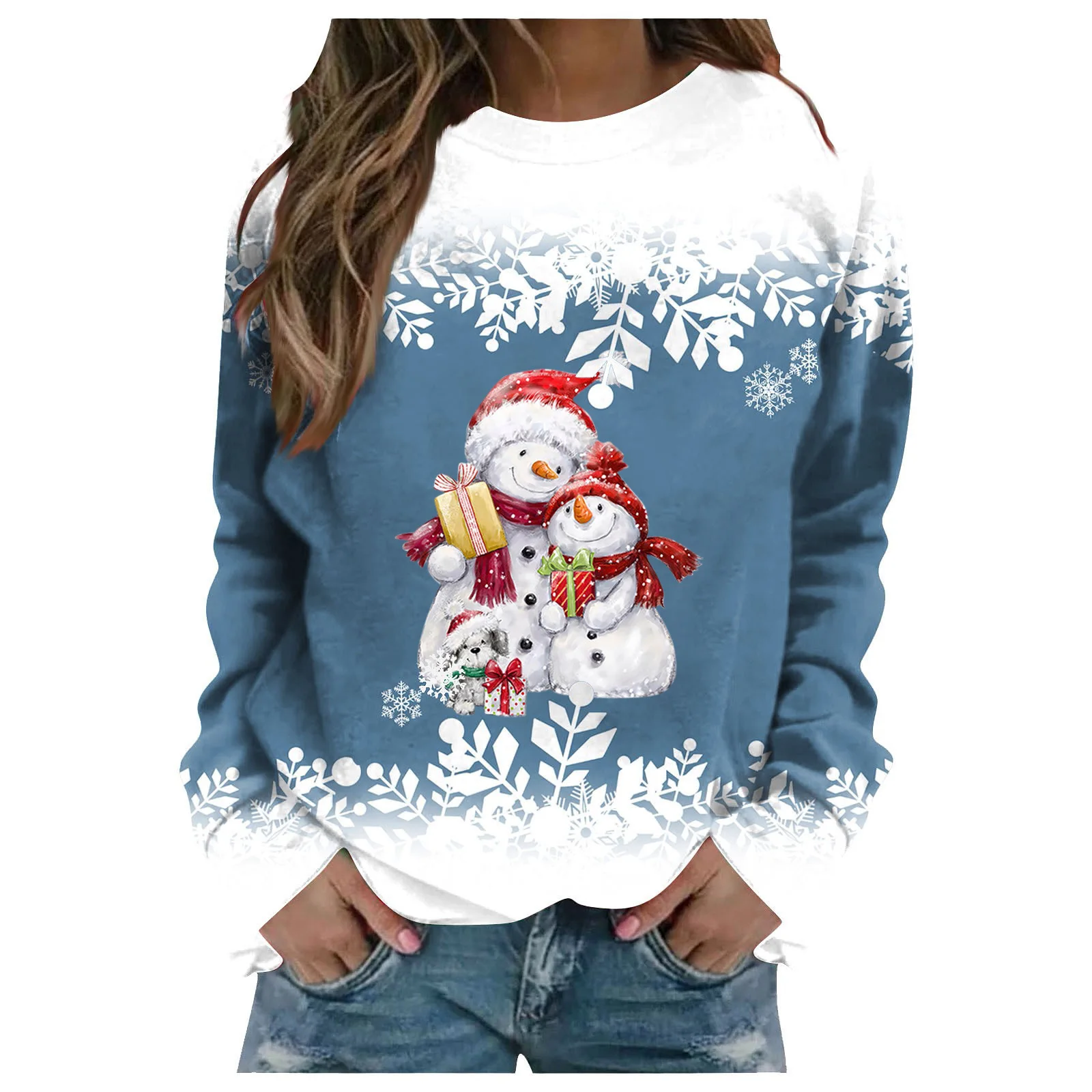 Christmas Fashion Blue Snowman Print Pullover Women Harajuku Streetwear Casual Long Sleeve Sweatshirts Clothes Tops
Christmas Fashion Blue Snowman Print Pullover Women Harajuku Streetwear Casual Long Sleeve Sweatshirts Clothes Tops