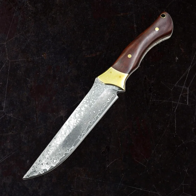 High Hardness VG10 Damascus Blade Red Sandalwood Handles Combat Knife Outdoor Wilderness Survival Camping Portable EDC Tools
High Hardness VG10 Damascus Blade Red Sandalwood Handles Combat Knife Outdoor Wilderness Survival Camping Portable EDC Tools