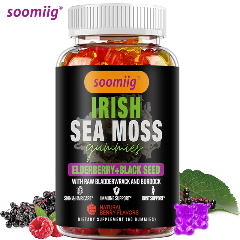 Sea Moss Gummies with Irish Sea Moss Elderberry Black seed, Immune, Thyroid, Digestive, Joint & Skin Support, Cleanse Intestines
Sea Moss Gummies with Irish Sea Moss Elderberry Black seed, Immune, Thyroid, Digestive, Joint & Skin Support, Cleanse Intestines